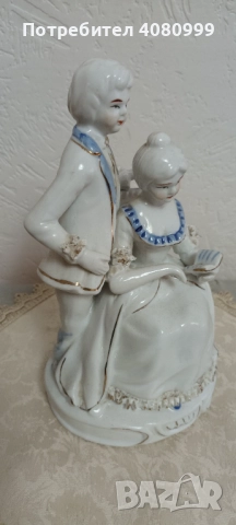 Порцеланова фигура мъж и жена, без маркировка, снимка 6 - Колекции - 51968755