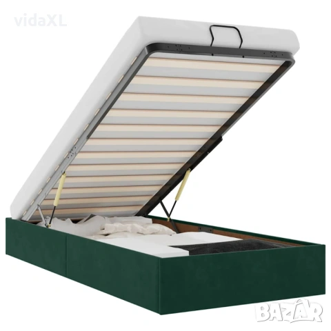 vidaXL Османска рамка за легло без матрак тъмнозелена(SKU:3310940)