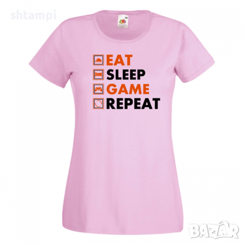 Дамска тениска Game 5,Eat,Sleep,GameRepeat,Ядене,Спане,Геймс, снимка 2 - Тениски - 36420376