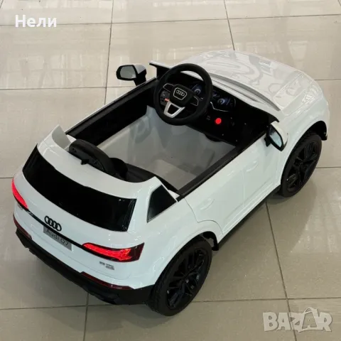 Акумулаторен джип Audi Q7 12V с меки гуми с Кожена седалка , снимка 12 - Детски велосипеди, триколки и коли - 48292867