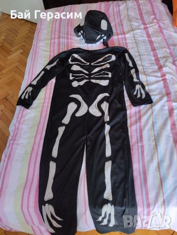 детски костюм скелет 7-10 години
