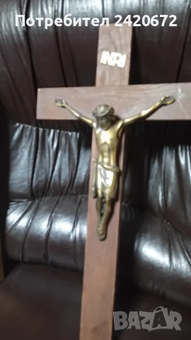 дървен кръст с разпятие., снимка 4 - Антикварни и старинни предмети - 53703601
