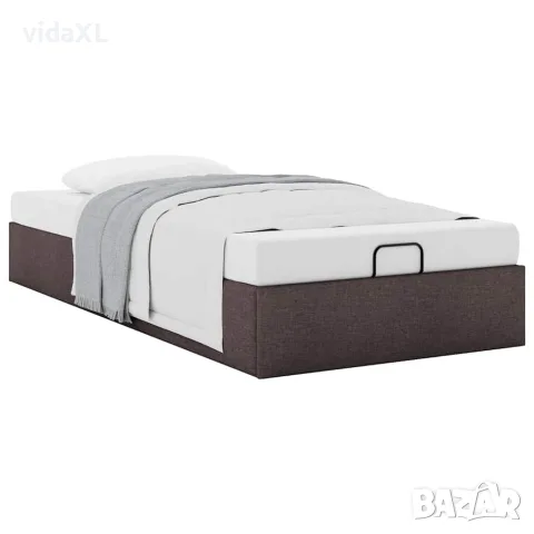 vidaXL Османска рамка за легло без матрак, тъмнокафява, 90x200см, плат, снимка 5 - Спални и легла - 56146993