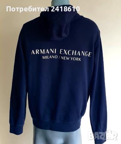 Armani Exchange A/X Milano Cotton  Mens Size M ОРИГИНАЛ! Мъжкo Худи!, снимка 2 - Суичъри - 52470768