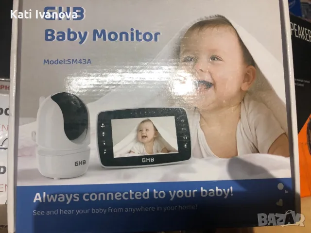 Бебефон GHB камера за бебе  SM43A 4,3-" видеокамера с ротация на 350°, снимка 3 - Бебефони - 47739876