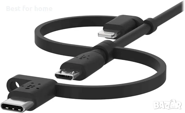 Универсален кабел Belkin -3-в-1- USB-C, Lightning, Micro-USB кабел за зареждане, снимка 5 - USB кабели - 50153119