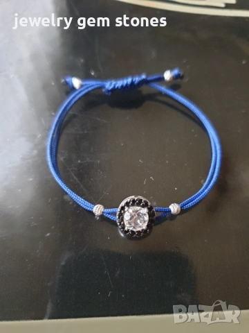 Дамска гривна с естествен бял Топаз, снимка 2 - Гривни - 53339756