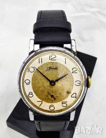 Винтидж съветски часовник ЗИМ - 15 бижута - ръчно навиване - СССР - нова кожена каишка