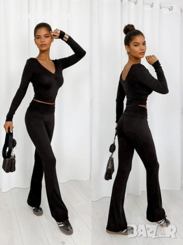 Дамски комплект от две части Lizzy, блуза и разкроени панталони, 5цвята , снимка 5 - Комплекти - 52997448