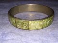 СТАРА ПОСРЕБРЕНА СТОМАНЕНА РЕТРО ГРИВНА ИНКРУСТИРАНА с РЪЧНО ШЛИФОВАН ЗЕЛЕН ЯСПИС 38319, снимка 11
