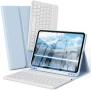 Нов Кейс с Bluetooth клавиатура за iPad 11" 2025/10.9" 2022 UK син калъф, снимка 1