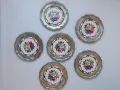 6 бр. калаени чинийки с порцеланови плочки, снимка 4