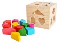 Образователен Детски дървен сортер куб, снимка 1 - Образователни игри - 41365066