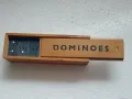 Старо домино в дървена кутия с капак, настолна игра, снимка 2