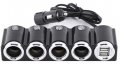Разклонител за запалка на кола с 4 гнезда и 2 USB, снимка 2