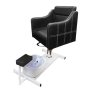 Стол за педикюр в черно с бели шевове P811, снимка 1 - Педикюр и маникюр - 41652710