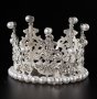 средна сребриста златиста черна корона Тиара с перли и камъчета метална за украса декор торта парти, снимка 3