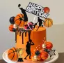 Баскетбол топки купа топчета стиропор топери Happy birthday звезди декорация торта , снимка 2
