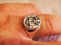 католически стар сребърен пръстен Ватикана - Внос от Италия - за ценители. 
