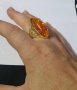 Огромен Пръстен с кехлибар, снимка 2