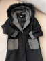 Дамско палто в черно и сиво с пух на качулката, снимка 5