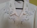 Дамска бяла риза с цветна бродерия, снимка 4