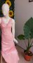 дантелена официална рокля с полугол гръб Нова в розово