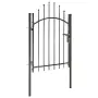 vidaXL Градинска порта Woerden стомана 1x1,25 м черна, снимка 1