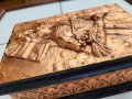 Старинна кутия комбинация дърво + мед, снимка 5