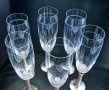 Сервиз чаши за шампанско кристал сребро Бохемия, снимка 3