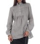 Дамска памучна блуза на райе в тъмносиньо и бяло Maya Zanotti - 2XL, снимка 1 - Блузи с дълъг ръкав и пуловери - 42591596