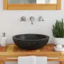 vidaXL Мивка, 40x12 см, мрамор, черна, снимка 3