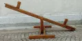 Детска дървена балансираща люлка везна тип конче за двор градина детска площадка люлка карбалка, снимка 1