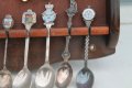 Сувенирни посребрени лъжички 24бр с дървена стойка, снимка 7