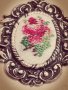 Старинен медальон с микробродерия, снимка 4