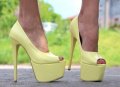 Обувки на ток - жълти  GM10, снимка 2