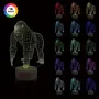 Холограмна 3D LED лампа Горила-дистанционно управление 16 цвята+други режими на управление, снимка 6