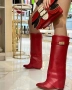 Ботуши на Платформа - Червена Кожа, снимка 2