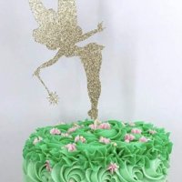  Tinker Bell Фея зън зън камбанка феичка пластмасов златист топер декор украса за торта, снимка 1 - Други - 41520087