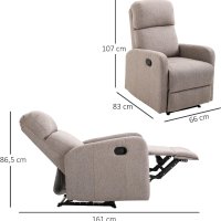 Стол тип диван ленено сиво 66 x 83 x 107 см Homcom внос от Германия, снимка 2 - Столове - 41186216