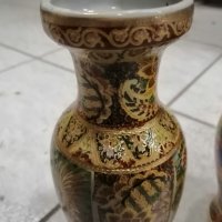 Три китайски рисувани порцеланови вази, ваза, кана, снимка 3 - Колекции - 35681790