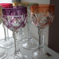 Кристални чаши-комплект от шест броя,многоцветен кристал, снимка 7 - Чаши - 41484526
