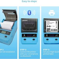 Bluetooth термичен принтер за етикети баркод, адрес, дрехи, бижута Съвместим с Android, iOS, снимка 7 - Принтери, копири, скенери - 42437100