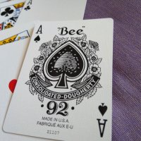 Bee club special playing cards #92 карти за игра 52+3 нови пластик 100% американски в кутия, снимка 6 - Карти за игра - 39160906