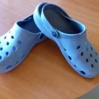 Кроксове, джапанки сини с бяло №39 стелка 25см, снимка 1 - Детски обувки - 34687838