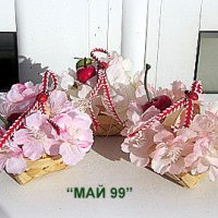 Мини кошничка с цъфнал пролетен клон, снимка 4 - Подаръци за жени - 44443824