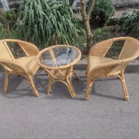 Ратанови  столове и маса, снимка 3 - Градински мебели, декорация  - 40040368