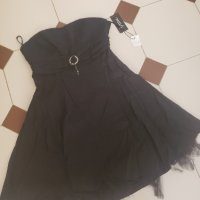 Черна рокля с тюл, снимка 1 - Рокли - 42263548