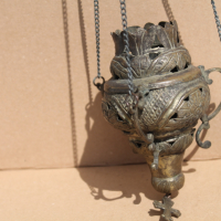 Възрожденско сребърно кандило , снимка 1 - Антикварни и старинни предмети - 36335496
