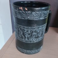 Керамична халба за бира с гръцки мотиви , снимка 2 - Колекции - 41911102